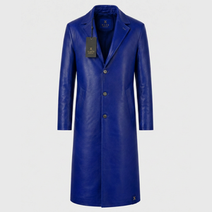 Abrigo de Cuero para Hombre, Estilo Urbano, Chaqueta Larga, Moda Moderna, Cuero PU, Ajuste Cómodo, Ropa de Invierno para Hombre, Casual, para Viajes - Product Image 1