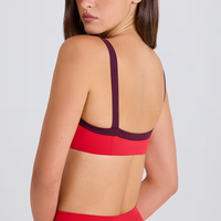 Soutien-gorge de sport yoga léger et doux en nylon extensible à dos ouvert sexy avec bretelles contrastées et rembourrage pour femme, collection 2025