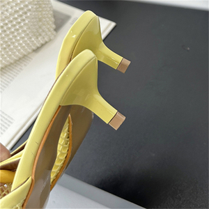 Sandalias de tacón bajo para mujer 2025, de moda de verano, con punta abierta, diseño transpirable de malla, con cordones y tacón de aguja. - Product Image 6