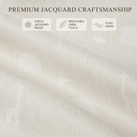 Rideaux de fenêtre personnalisés en jacquard imitation lin avec motifs d'animaux mignons, à accrocher avec des crochets, pour la chambre d'enfant, la crèche, le salon