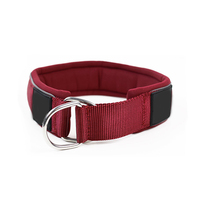 Collier de chien martingale personnalisé de luxe de 2 pouces en nylon doux rembourré avec des bandes réfléchissantes