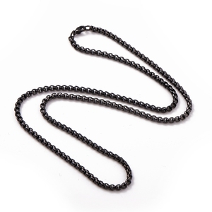 Schwarze Box-Kette Edelstahl-Halskette <span class=keywords><strong>24</strong></span> Zoll Klassisch Unisex 2-6MM Jubiläumsschmuck - Product Image 5