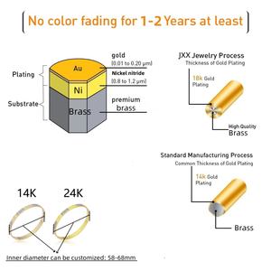 JXX Fashion Jewelry <b>Charm</b> <b>Bracelet</b> Women 14K <b>Gold</b>-Plated No Fading Waterproof and Hypoallergenict Brass Jewelry Bangle - Product Image 5