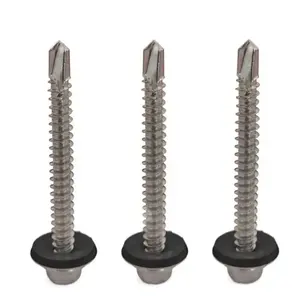 Stainless Steel SS316 DIN7504K Manufacturer's Fasteners Hex Head Self-Drilling Screws With EPDM Washer Nails For Convenience