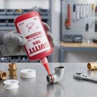 SUITIT 186 Gel Sellador de Roscas Anaeróbico de Alta Resistencia a la Desmontaje, Estándar de Protección Contra Incendios para Sellado y Bloqueo Profesional de Tuberías