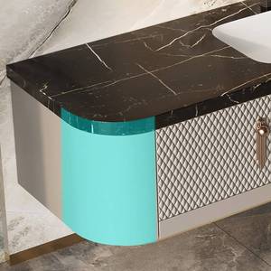 Customized modern luxury rock panel ceramic seamless basin intelligent <b>mirror</b> cabinet bathroom cabinet - Product Image 6