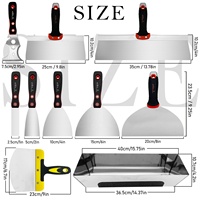 Lot de 10 pièces : Plaque à mastic et couteaux à mastic (plaque de 14 pouces, couteaux de 1/2/4/6/8 pouces), grattoir en aluminium de 9,8/13,78 pouces, grattoir courbé, outil multifonction