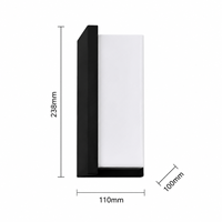 Lampe murale LED extérieure étanche IP65 3000K 18/36W AC110-265V pour jardin, porche, balcon, escaliers