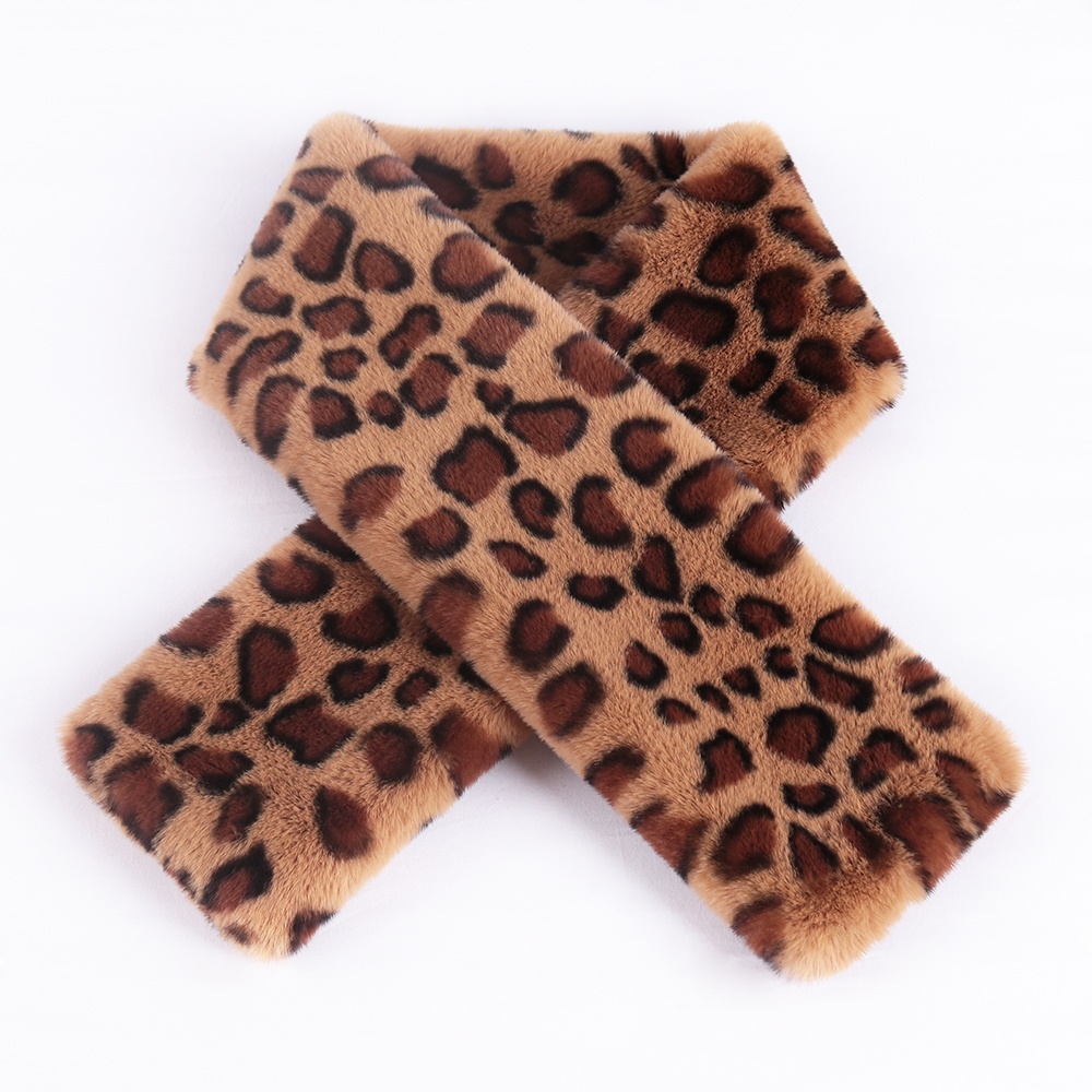 Marque de luxe foulard imprimé léopard 2023 chaud d'hiver fausse fourrure femme longue fourrure de lapin étole cou écharpe