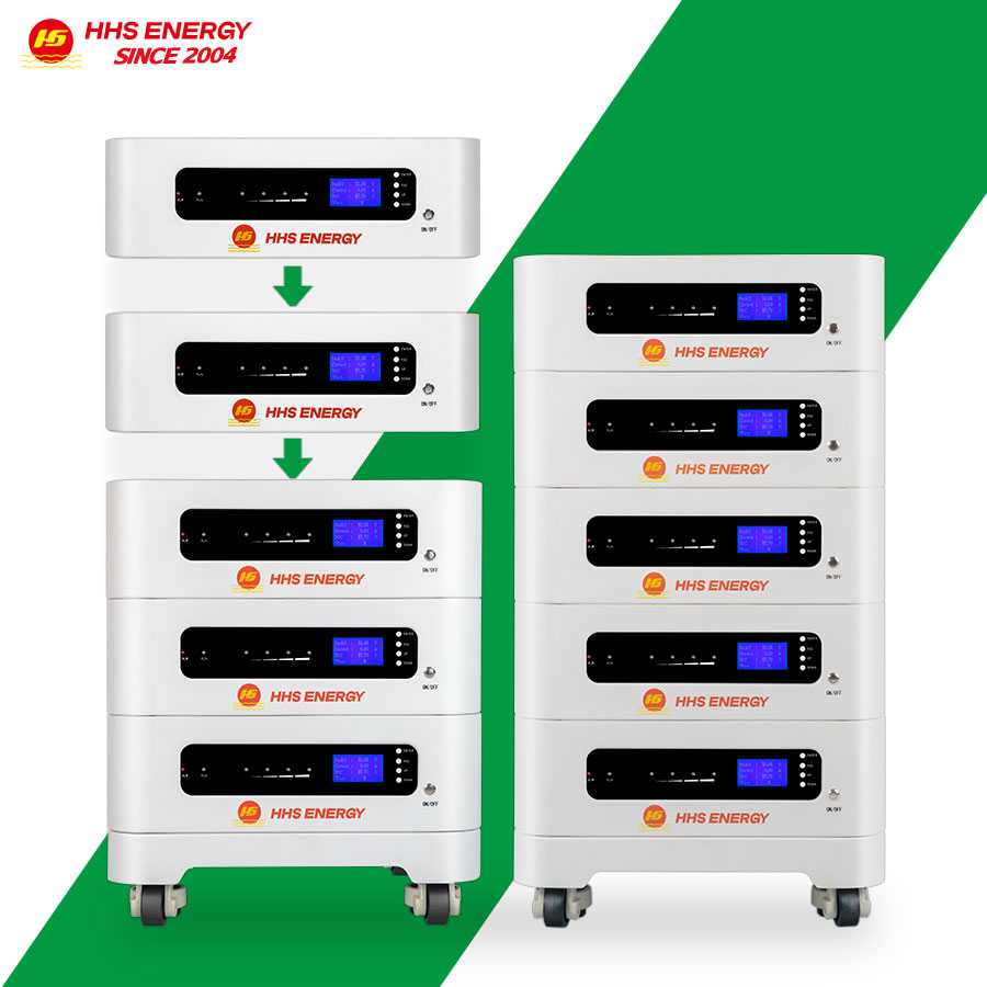 HHS Stackable battery 48V 10KWh 20KWh 30KWh 50KWh lifepo4 stacked batteries 5KWh 10KWh 15KWh 25KWh stack solar storage battery