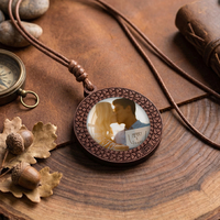Collier circulaire en bois personnalisable pour couple, portrait de compagnie, pour deux personnes, belles souvenirs, accessoires transfrontaliers