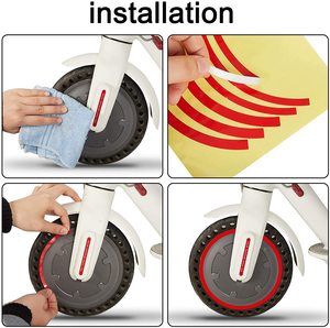 Pegatina Reflectante Protectora para el Buje de la Rueda del Scooter Eléctrico <span class=keywords><strong>Xiaomi</strong></span> M365 Pro, para el Scooter Nine-bot, Piezas de Repuesto para <span class=keywords><strong>Pegatinas</strong></span> de Rueda - Product Image 4