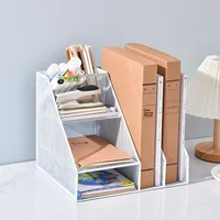 Modelo 023, Bandeja de Archivo Metálica de Escritorio, Soporte para Documentos A4, Resistente al Desgaste, Organizador de Almacenamiento de Datos para Oficina
