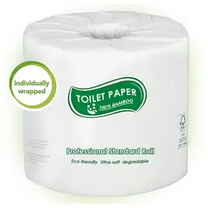 Carta igienica a 1-2 strati carta igienica in pasta di bambù fazzoletti di carta senza alberi tessuto di carta naturale personalizzato per WC