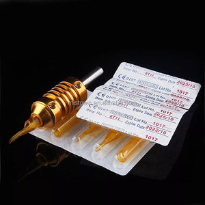 Boquilla desechable estéril de plástico amarillo dorado <span class=keywords><strong>para</strong></span> tatuaje, puntas de tubo de aguja, accesorios de maquillaje permanente <span class=keywords><strong>RT</strong></span> FT - Product Image 4