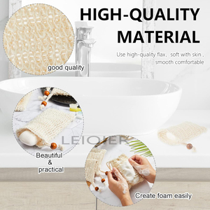 Bolsa de Jabón de Sisal Natural con Logotipo Personalizado, Bolsa de Malla para Jabón, Sin Plástico, Exfoliante, Espumante y Secante, para Ducha - Product Image 3