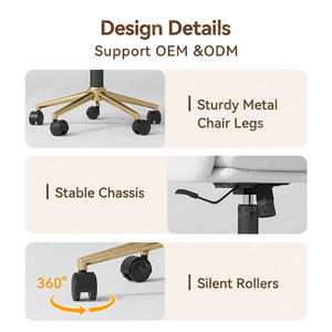 Sillón de Manicura Moderno Dorado de Madamcenter, Duradero y Ecológico, con Bomba Hidráulica, Asiento Doble de Cuero Cómodo para Uso en Salón - Product Image 5