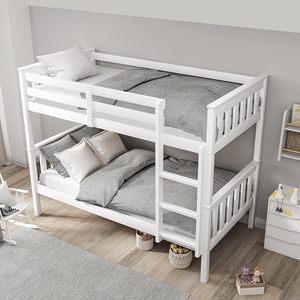 <span class=keywords><strong>Lit</strong></span> <span class=keywords><strong>superposé</strong></span> moderne en pin massif Linrun Meija de 3 pieds, blanc, avec échelle à <span class=keywords><strong>hauteur</strong></span> réglable pour les chambres d'enfants - Product Image 5