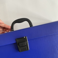 Organisateur accordéon extensible en similicuir 25*39*12cm, 19 poches, classeur portable bleu, vente en gros