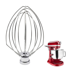 Batteur sur socle Pièces de rechange 6 QT Bowl-lift Stand Mixer Attachment Egg Heavy Cream Beater Acier inoxydable 6 Wire Whip For Kitchen Aid - Product Image 1