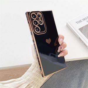 Mode Placage Amour Coeur Téléphone étui pour <span class=keywords><strong>samsung</strong></span> <span class=keywords><strong>Galaxy</strong></span> S23 Ultra S24 A52 A53 A13 5G Silicone Souple Fille Couverture Arrière - Product Image 2