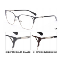 Gafas Ópticas con Montura Metálica de Patrón Sólido Bicolor y Diseño Fotocromático Entrelazado, Venta al por Mayor de Fábrica de Monturas y Patillas Ópticas