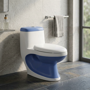 Inodoro de Una Pieza de Alta Gama con Aspecto de Mármol Moderno, Inodoro de Cerámica Sifónico Montado en el Suelo para Baño, Uso en Hoteles y Villas - Product Image 3