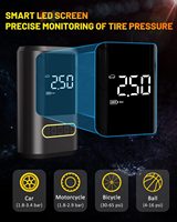 Gonfleur de pneus pour vélo et moto Source Factory Max 150psi 6000mAh, gonflage rapide, moniteur de pression des pneus, affichage LED, rechargeable