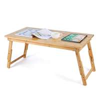Table d'appoint en bambou grande taille table de bureau au sol lit table pour ordinateur portable bureau pliable espace de rangement économisant un large lit bureau support pour ordinateur portable