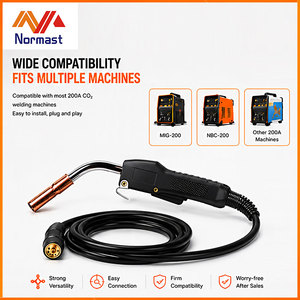 TCO # 2 unidades de conjunto de antorcha de soldadura MIG/MAG de cuello de <span class=keywords><strong>cisne</strong></span>, 200A, 60% de ciclo de trabajo, ergonómica, con boquilla de cobre duradera y protección de gas - Product Image 3