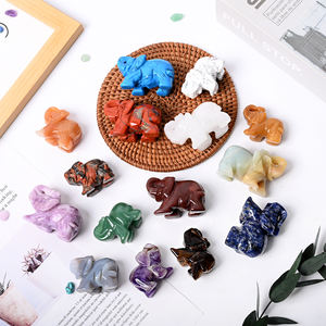 Atacado <span class=keywords><strong>Natural</strong></span> Cristal Animal Esculturas Esculpidas Quartzo Pedras Pedras Preciosas Esculturas De Cristal De Elefante Para Decoração Desktop - Product Image 4