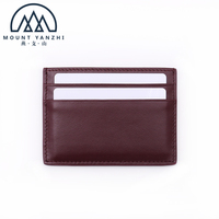Dompet kartu kredit kulit sapi pria wanita, grosir pemegang kartu jumlah kecil Logo kustom sederhana kualitas terbaik