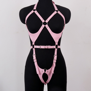 Set Harness Erotico da Donna in Pelle <span class=keywords><strong>Sexy</strong></span> BDSM con Collare Reggicalze per Gambe e Corpo Bondage Lingerie Regolabile <span class=keywords><strong>Abbigliamento</strong></span> Giochi Erotici - Product Image 5