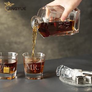 Set Hadiah Dekanter Wiski Kristal Logo Kustom dengan Gelas Wiski untuk Promosi Ulang Tahun Pernikahan - Product Image 3