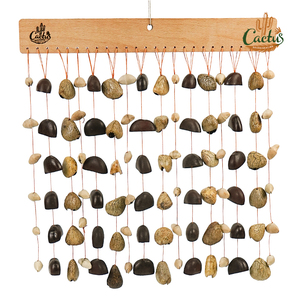 Carillon éolien artisanal en graines et coquillages naturels, instrument de percussion mural en bois pour salle de yoga et de méditation - Product Image 5