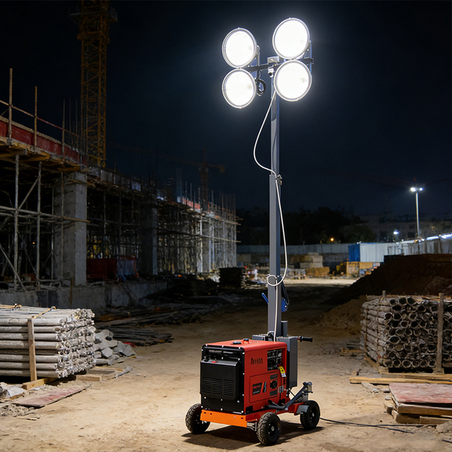 New Technology Long Durability Easy Transport diesel Light Tower Warning Light Construction Light Tower Generator