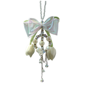 Nuovo Ciondolo a Forma di Tulipano con Fiocco, Accessorio per Interni <span class=keywords><strong>Auto</strong></span>, <span class=keywords><strong>Regalo</strong></span> per Donne, Idea <span class=keywords><strong>Regalo</strong></span> per le Festività - Product Image 3