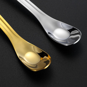 304 Stainless Steel Ingot Spoon Gold Silver Dessert Coffee <b>Honey</b> Stirring Spoon For Party Child Use - Product Image 1