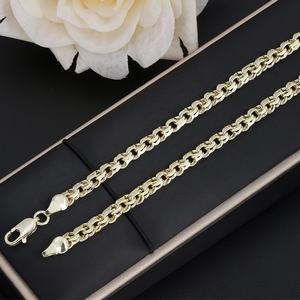 JXX Venta al por Mayor Personalizada, Cadena Cubana de Latón Chapado en Oro de 14K, Collar con Múltiples Anchos y Longitudes, Cadena Figaro, Joyería para Hombre - Product Image 3