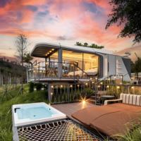 Maison préfabriquée en conteneur à structure en acier moderne, maison modulaire miniature pour utilisation hôtelière de luxe