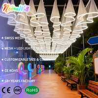 Bande lumineuse LED en tissu pour plafond Neonawall 110V 10M/32.81FT, maille blanche pour toutes les saisons, pour restaurants, mariages, cafés, maisons d'hôtes