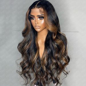 Pelucas de pelo humano virgen vietnamita frontal de encaje 13*4 personalizadas Ombre marrón oscuro encaje suizo onda del cuerpo 5*5 Peluca de encaje transparente - Product Image 3