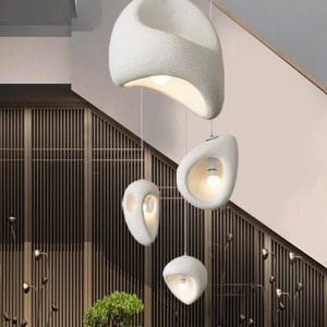 Lustre d'escalier de style Wabi-Sabi, lampe créative de villa japonaise pour chambre, séjour, duplex, loft, luminaire - Product Image 2