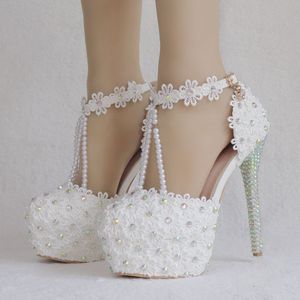 BS012 nuevos <span class=keywords><strong>zapatos</strong></span> <span class=keywords><strong>de</strong></span> boda con diamantes <span class=keywords><strong>de</strong></span> imitación con cuentas <span class=keywords><strong>de</strong></span> encaje 14cm Sandalias <span class=keywords><strong>de</strong></span> tacón alto <span class=keywords><strong>zapatos</strong></span> <span class=keywords><strong>de</strong></span> graduación <span class=keywords><strong>de</strong></span> tacón alto con plataforma <span class=keywords><strong>de</strong></span> punta redonda - Product Image 5