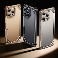 Nouvel arrivage Étui de téléphone en alliage d'aluminium pour iPhone 17 Étui de téléphone en métal Air avec véritable sac gonflable antichoc pour iPhone 17 Pro Max