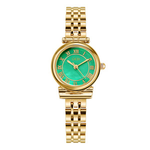 Reloj de cuarzo con esfera de números romanos y pulsera de metal para mujer - Product Image 2