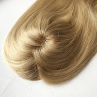 Stock 16 18 20 Frauen Topper über Nacht Lieferung Chinesische Nagel haut Remy Menschenhaar Lady Toupees Seide Mono Lace Base mit PU herum