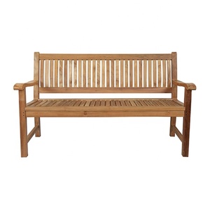 Indonesia Rianto Modern Teak Wood Outdoor <b>Bench</b> with Arms and Legs-Water Resistant & Eco-Friendly - Product Image 1