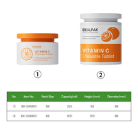 Pot en PET personnalisé de 250 ml et 500 ml pour friandises pour animaux de compagnie, pot pour vitamines, emballage alimentaire, pots en plastique de qualité alimentaire pour l'emballage alimentaire