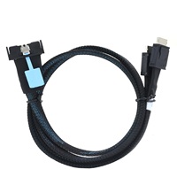 Câble Oculink Gen5 74 broches MCI0 8X 8I vers double SFF-8611 4I, câble de stockage de données de serveur haute vitesse, L=0,5M